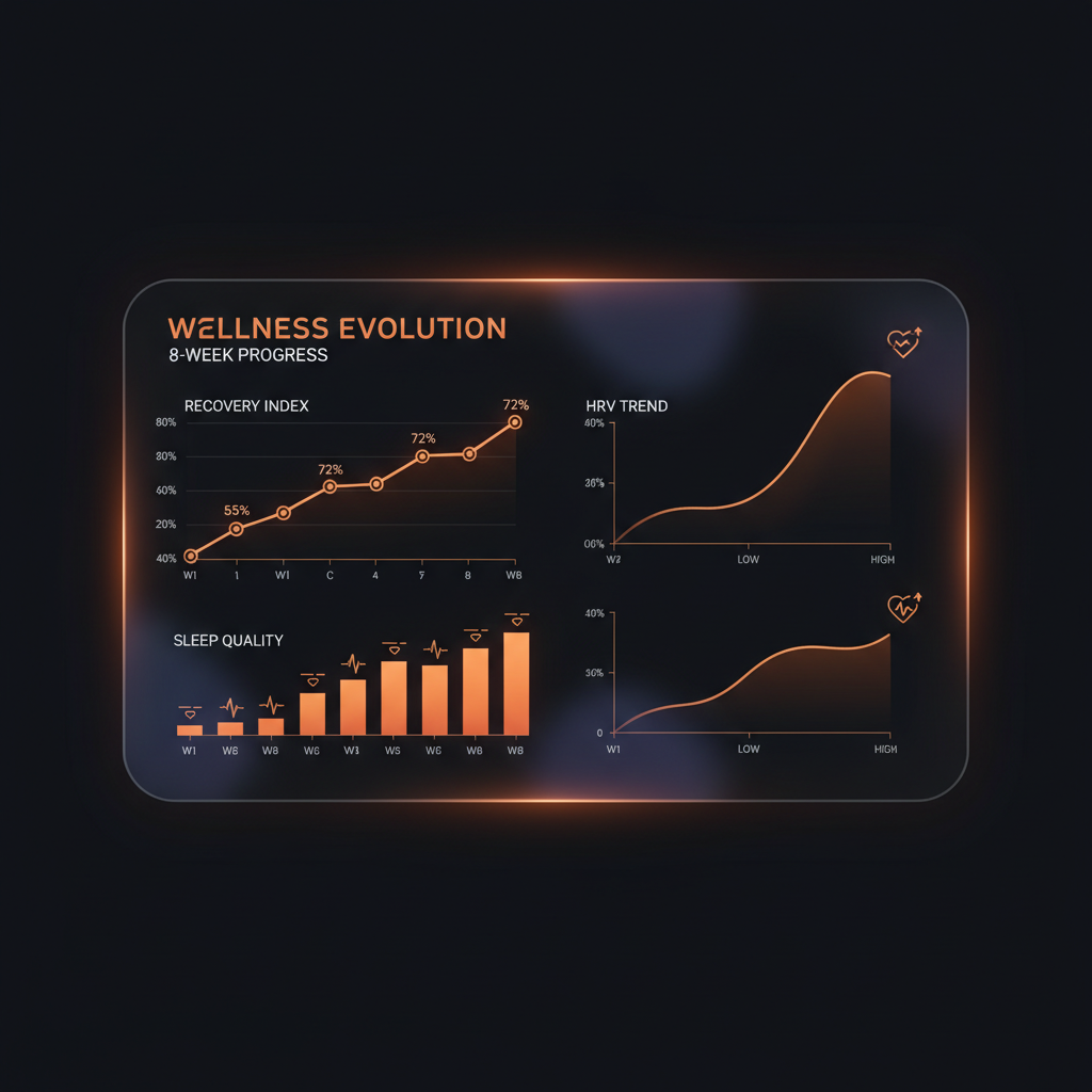 Дашборд с результатами: Recovery, HRV, качество сна